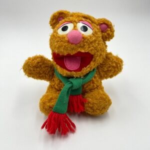 Vintage 1987 Baby Fozzie Bear 7" Plush Toy Muppet Babies with Scarf‎ Stuffed